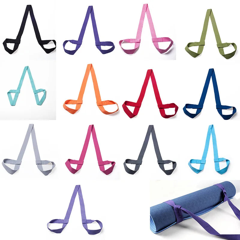 Fitness Adjustable D-Ring Buckle Cotton Yoga Mat Strap